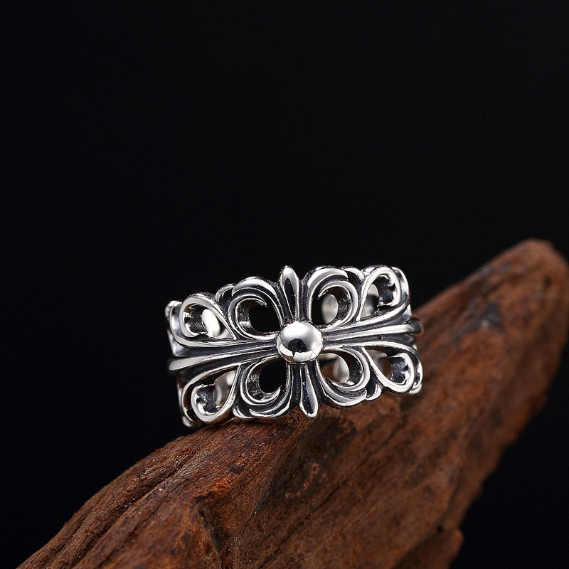 925 Sterling Silver Rings Punk Diy Flower Rings For Women Jewelry
