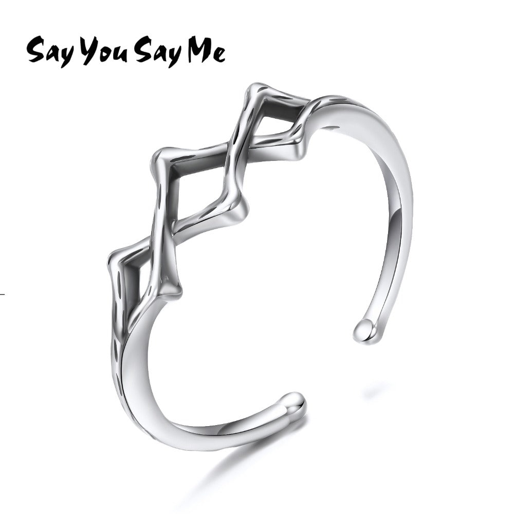 925 Sterling Silver Rings Wholesale Wedding&Engagement Vintage Cross Rings Adjustable 2020 New Arrival Best Gifts You Me