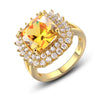 925 Sterling Silver Rings for Women Solitaire Cushion Yellow Natural Citrine CZ Wedding Engagement Fine Jewelry Valentines gift