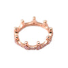 925 Sterling Silver Rose Gold Pink Enchanted Crown Rings Fashion DIY Jewelry Original European Style CKK