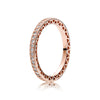 925 Sterling Silver Rose Gold Stackable Love Hearts With Crystal Pandora Ring For Women Wedding Party Jewelry