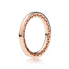 925 Sterling Silver Rose Gold Stackable Love Hearts With Crystal Pandora Ring For Women Wedding Party Jewelry