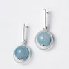 925 Sterling Silver Round Natural Blue Crystal Stone Fashion Jewelry Long Tassel Fish Tail Drop Earrings for Women