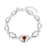 925 Sterling Silver Ruby Jewelry Sexy Red Lips Bracelet Fashion Mouth Shape Jewelry Bracelet For Women Girlfriend Gift