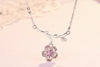 925 Sterling Silver Sakura Flower Necklaces & Pendants Cherry Blossoms With Chain Choker Necklace Wedding Jewelry Collar Colar