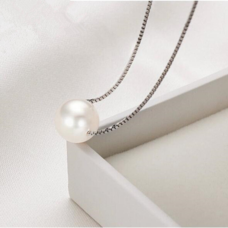 925 Sterling Silver Short Paragraph Korean Fashion Jewelry Pearl Ball Simple Beautiful Clavicle Chain Pendant Necklace H10