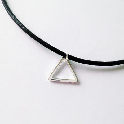 925 Sterling Silver Simple Chokers Necklaces For Women Geometry Pendant Black Genuine Leather Necklaces & Pendants 2020 Collares