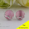 925 Sterling Silver Simple Red Garnet Pink Opal Green Opal Stud Earring Women Pure Silver Gift Brincos Aretes Jewelry CH026606