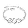 925 Sterling Silver Simple Three-square Fashion Bracelet for Women Geometric Type European and American Style Halloween Jewelry