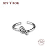 925 Sterling Silver Single Layer Knotted Ring Female Gold Vintage Classic Handmade Jewelry Authentic Accessories