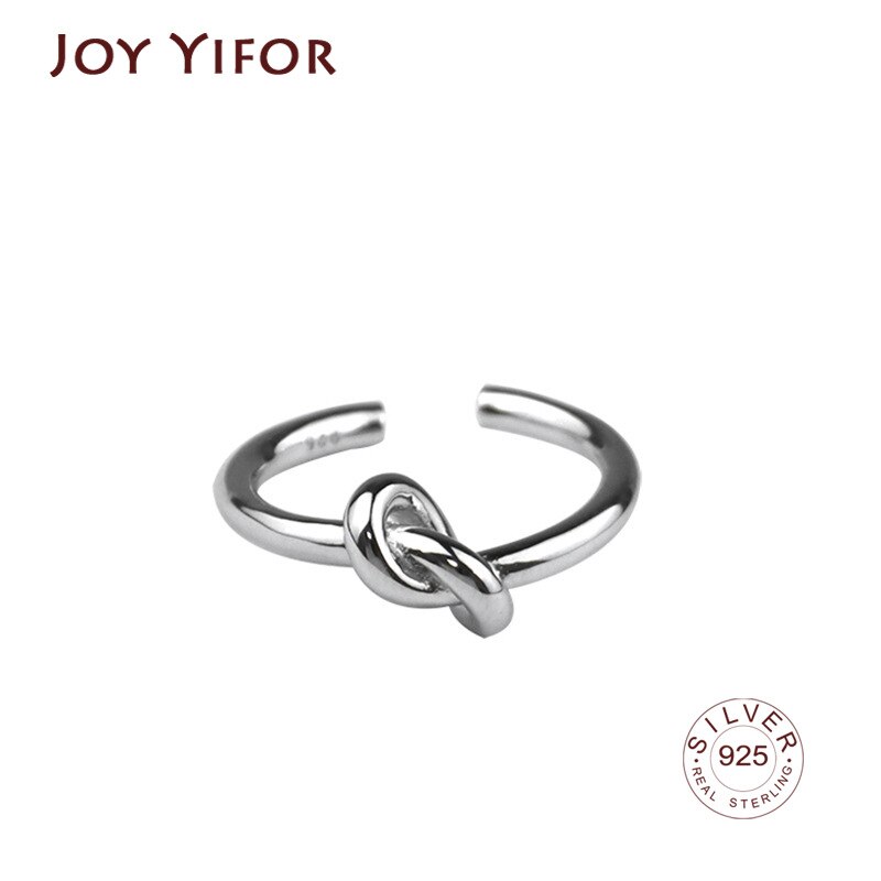 925 Sterling Silver Single Layer Knotted Ring Female Gold Vintage Classic Handmade Jewelry Authentic Accessories