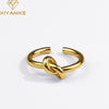925 Sterling Silver Single Layer Knotted Ring Female Gold Vintage Classic Handmade Jewelry Authentic Accessories