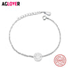 925 Sterling Silver Smile Face Bracelet Fashion Woman Simple Extendable Link Chain Jewelry Bracelet