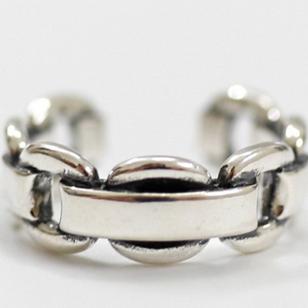 925 Sterling Silver Smooth Adjustable Chain Ring Opening Elegant Lady Vintage Jewelry Bijoux Femme