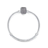 925 Sterling Silver Snake Chain Basic Bracelets Charms Heart Clip Blue Pink Purple Crystal Clasp Fit Women Diy Bracelets