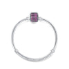 925 Sterling Silver Snake Chain Basic Bracelets Charms Heart Clip Blue Pink Purple Crystal Clasp Fit Women Diy Bracelets