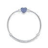 925 Sterling Silver Snake Chain Basic Bracelets Charms Heart Clip Blue Pink Purple Crystal Clasp Fit Women Diy Bracelets