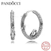 925 Sterling Silver Spring Bird Hoop Earrings For Women Original Jewelry Making Fashion Anniversary Gift PANDOCCI