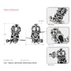 925 Sterling Silver Stud Crown Skull Earrings Vintage Party Unisex Prevent Allergy Rose Earrings 2020 New