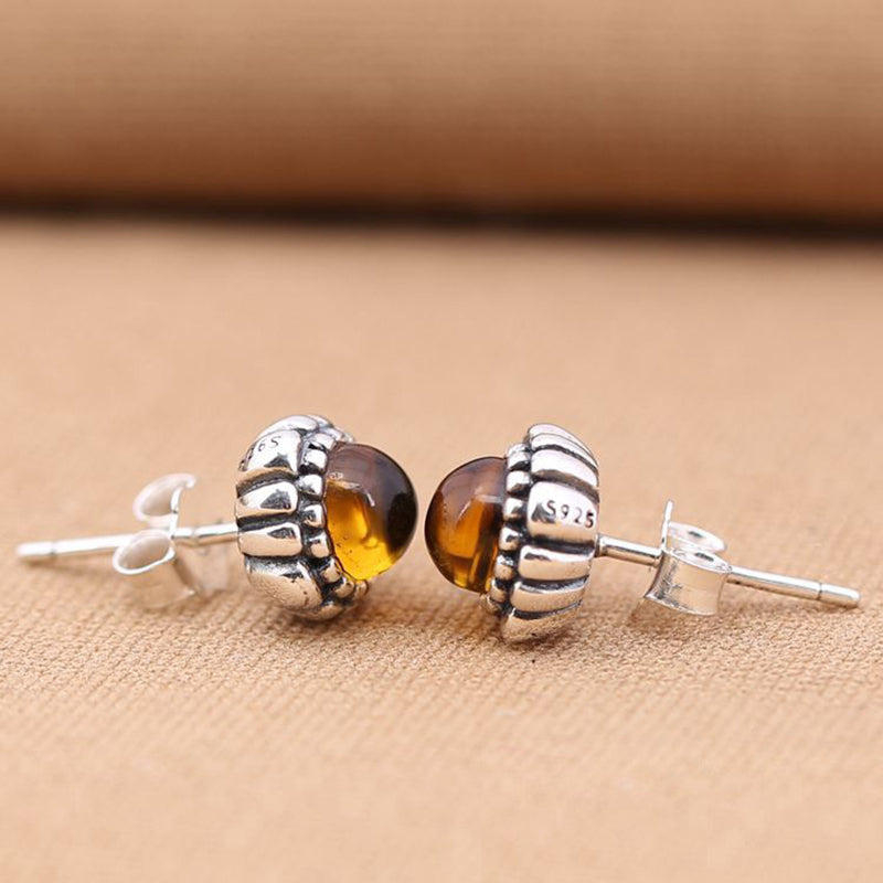 925 Sterling Silver Stud Double Earrings 12 Color Earrings For Women Wedding Jewelry Birthd Present Gift Ear Brincos HER334