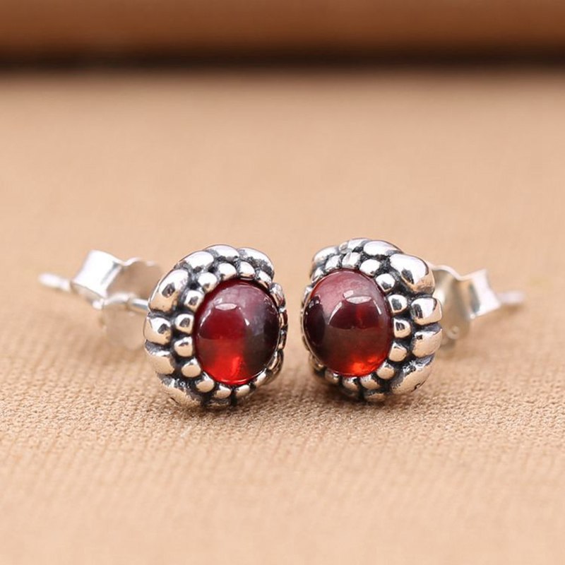 925 Sterling Silver Stud Double Earrings 12 Color Earrings For Women Wedding Jewelry Birthd Present Gift Ear Brincos HER334