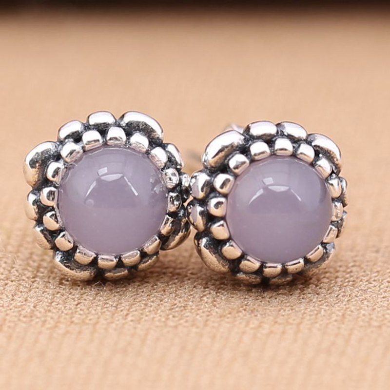 925 Sterling Silver Stud Double Earrings 12 Color Earrings For Women Wedding Jewelry Birthd Present Gift Ear Brincos HER334