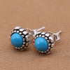 925 Sterling Silver Stud Double Earrings 12 Color Earrings For Women Wedding Jewelry Birthd Present Gift Ear Brincos HER334