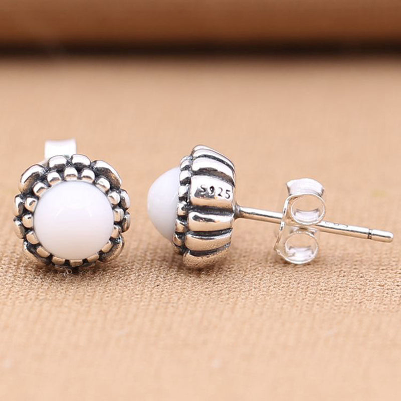 925 Sterling Silver Stud Double Earrings 12 Color Earrings For Women Wedding Jewelry Birthd Present Gift Ear Brincos HER334