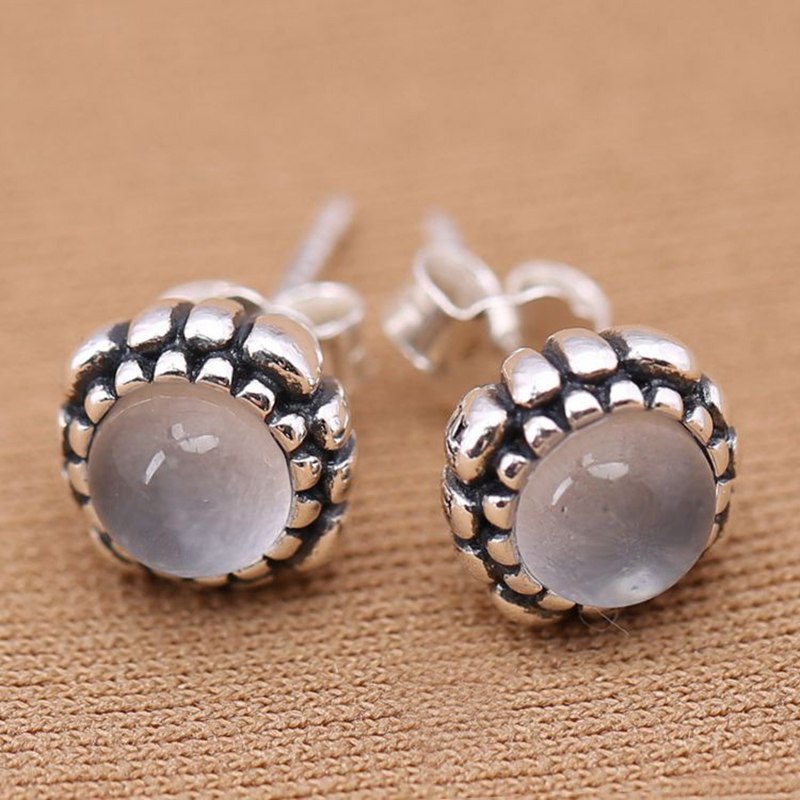 925 Sterling Silver Stud Double Earrings 12 Color Earrings For Women Wedding Jewelry Birthd Present Gift Ear Brincos HER334