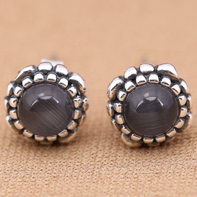 925 Sterling Silver Stud Double Earrings 12 Color Earrings For Women Wedding Jewelry Birthd Present Gift Ear Brincos HER334