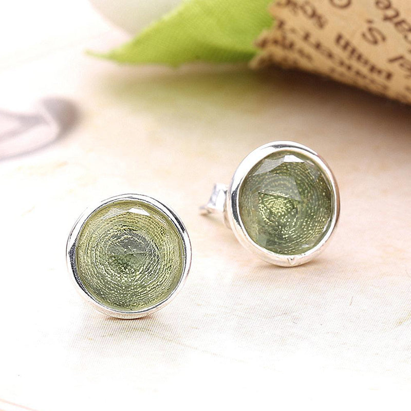 925 Sterling Silver Stud Earrings Twelvemonth Style 12 Color Round Earrings For Women Wedding Jewelry HER366