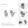 925 Sterling Silver Stud Skull Earrings Vintage Antique Silver Party Elegant Prevent Allergy Flower Earring