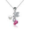 925 Sterling Silver Temperament Women Jewelry Austria Crystal Natural Pearl Angel Wedding Accessories Female Necklace Pendant