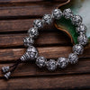 925 Sterling Silver Thai Retro Men Jewelry Six Words Mantra Buddha Beads Transfer Rosary Bracelet CH054149