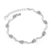 925 Sterling Silver Twisted Bamboo Bracelet Female Korean Version Jewelry Retro Fashion Crystal Silver Bracelet for Women Girls