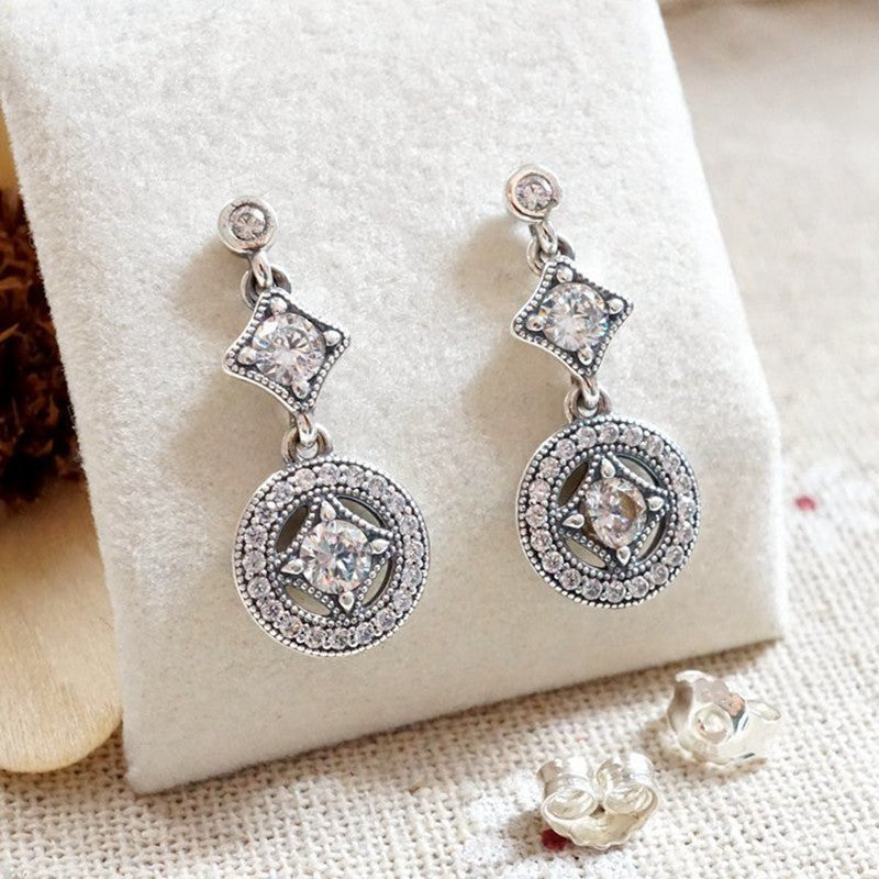 925 Sterling Silver Vintage Allure Stud Earrings for women Autumn collection earings brinco fine jewelry ER051