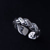 925 Sterling Silver Vintage Couple Adjustable Fish Open Ring Thai Silver Retro Jewelry Braided Woven Tail Ring CH058836
