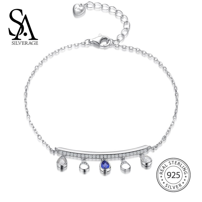 925 Sterling Silver Water Drop Charms Bracelets for Women 2020 AAA CZ New Design Fine Jewelry Bohemia Bracelets