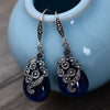 925 Sterling Silver Waterdrop Corundum Opal Agate Garnet Drop Earring Women Thai Silver Gift Brincos Aretes CH034628