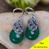 925 Sterling Silver Waterdrop Corundum Opal Agate Garnet Drop Earring Women Thai Silver Gift Brincos Aretes CH034628