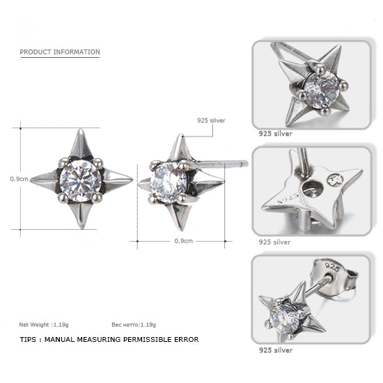 925 Sterling Silver White Zircon Earrings Prevent Allergy Cross Earrings Unisex 2020 New Arrival Best Gifts You Me