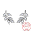 925 Sterling Silver Women  Earrings Arborization Leaf Stud Earring Girl Elegant Jewelry Charm Gifts New