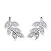 925 Sterling Silver Women  Earrings Arborization Leaf Stud Earring Girl Elegant Jewelry Charm Gifts New