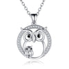925 Sterling Silver Women Owl Necklace Pendants Chokers Statement Necklaces For Girl Gift Party mother Children Jewelry