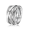 925 Sterling Silver Women Ring Interlocking Love Entwined Pave Setting Zircon Romantic Sweet Ring for Ladies Wedding Jewelry