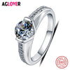 925 Sterling Silver Women's Rings Fashion Simple AAA Crystal Rings Charm Female Jewelry