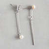 925 Sterling Silver Zircon Pearl Earrings For Women Asymmetric Long Earring High Quality Jewelry