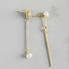 925 Sterling Silver Zircon Pearl Earrings For Women Asymmetric Long Earring High Quality Jewelry