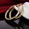 925 Sterling Silver charms 3.5cm circle hoop earrings  18K gold plated party Jewelry Wedding Christmas Gifts