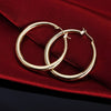 925 Sterling Silver charms 3.5cm circle hoop earrings  18K gold plated party Jewelry Wedding Christmas Gifts